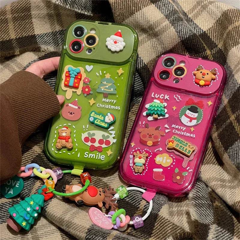 Christmas -Themed Silicone iphone Protective case with pendant girls - Velora