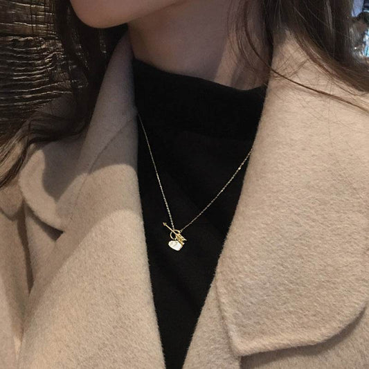 Romantic Heart Necklace Copper Zircon Pendant Necklace for women - Velora