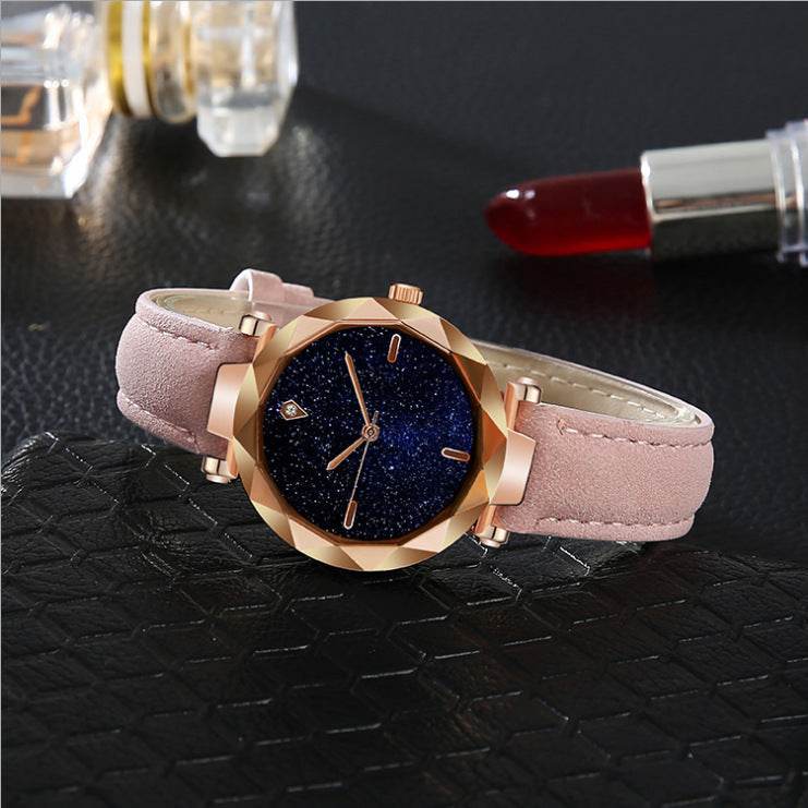 Starry Sky Dial Simple Women's Watch Fashion Belt - Velora