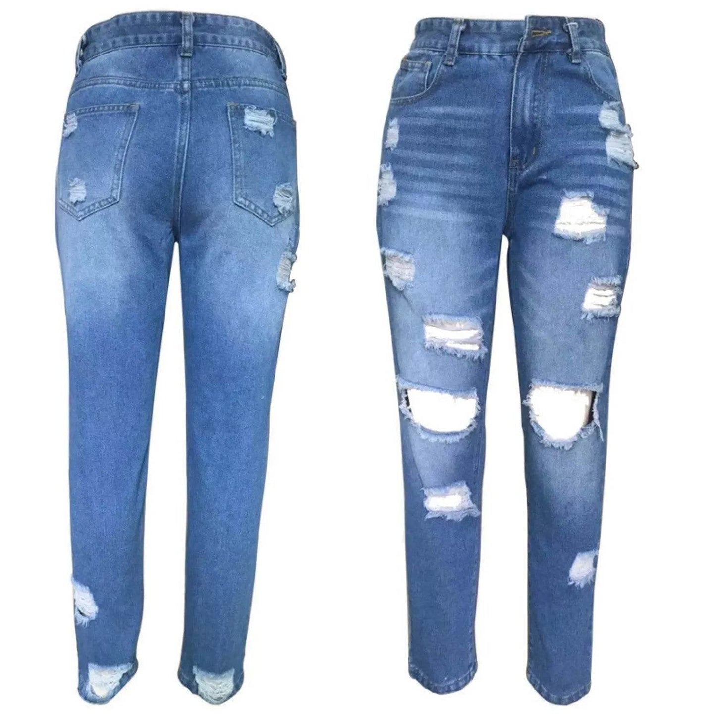 Ripped Slim Fit Baggy Jeans Pant For Women - Velora