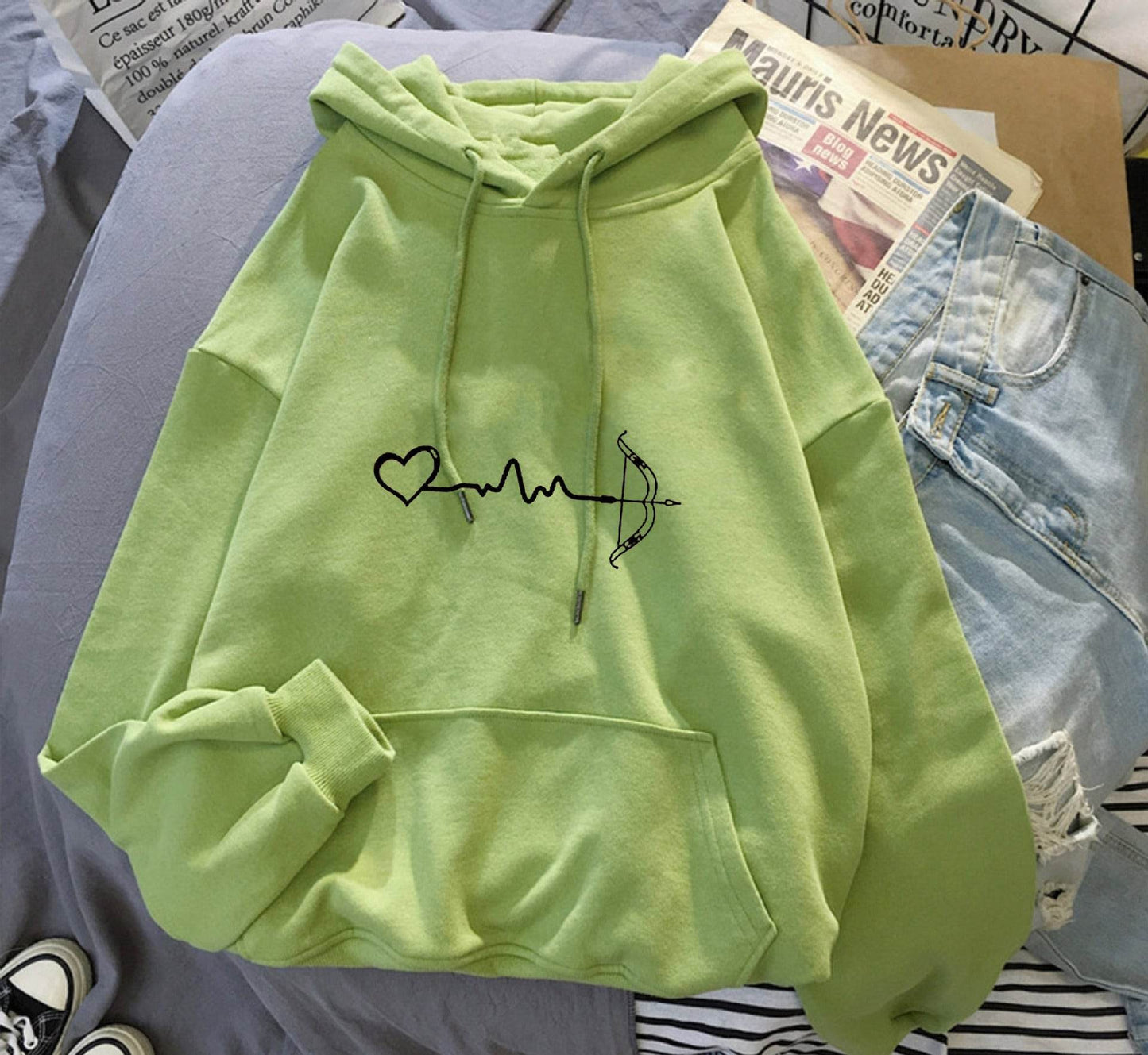 Fleece-lined Hoodie Sweater Couple's Tops Loose - Velora