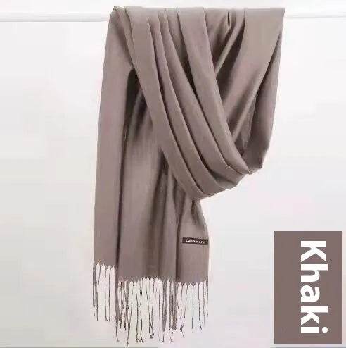 Pure Color Warm Keeping Scarf All-match Cashmere Shawl - Velora