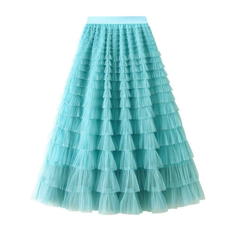 Cake Skirt Women's White Gauze long Layered tulle Skirt - Velora