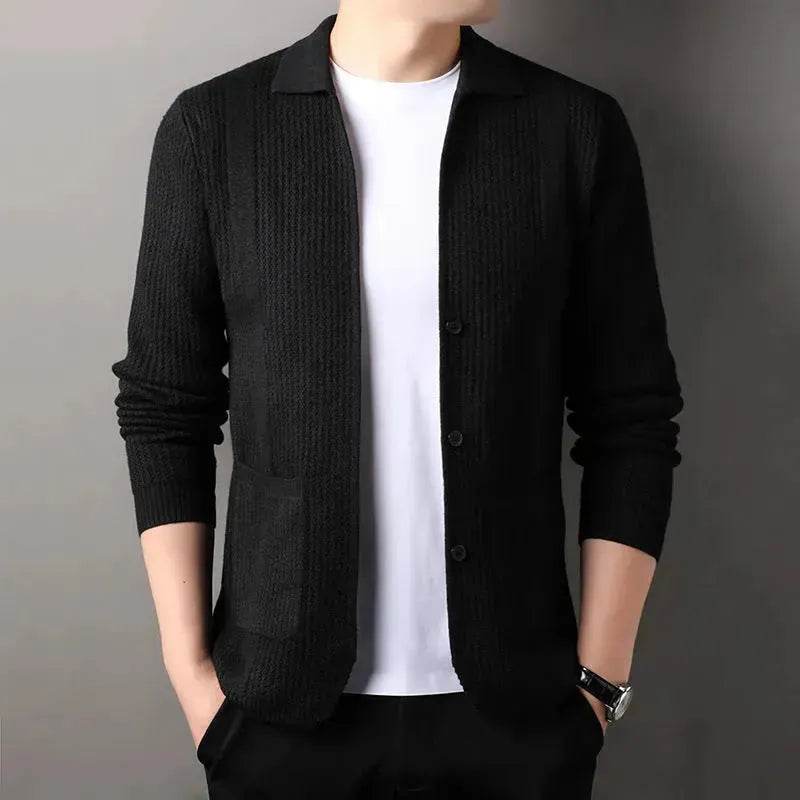 Slim fit Knitted Cardigan sweater For Young Men Workwear for fall Winter - Velora