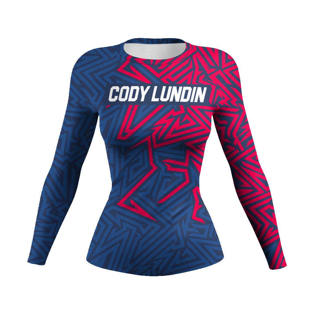 Printed Slim Fit Long Sleeve Workout Tops for Women - Velora