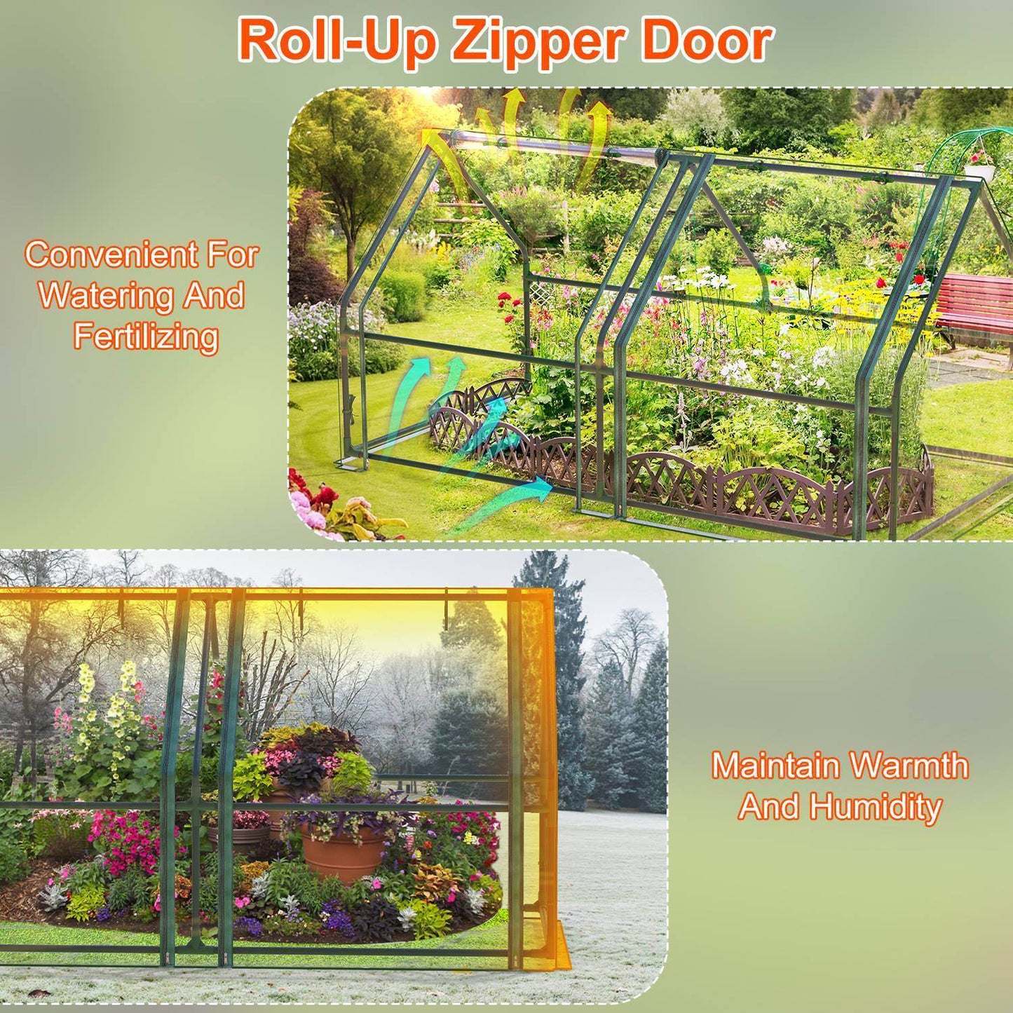 1Pc Portable Mini Greenhouse 70.86x33.46x37.4in With Roll-Up Zipper Doors Waterproof UV-Resistant PVC Cover Hot House For Indoor Outdoor Garden Patio Yard - Velora