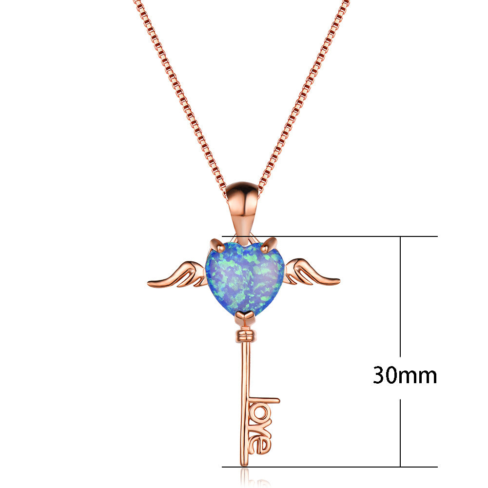 S925 Sterling Silver Angel Necklace with Swarovski Crystals