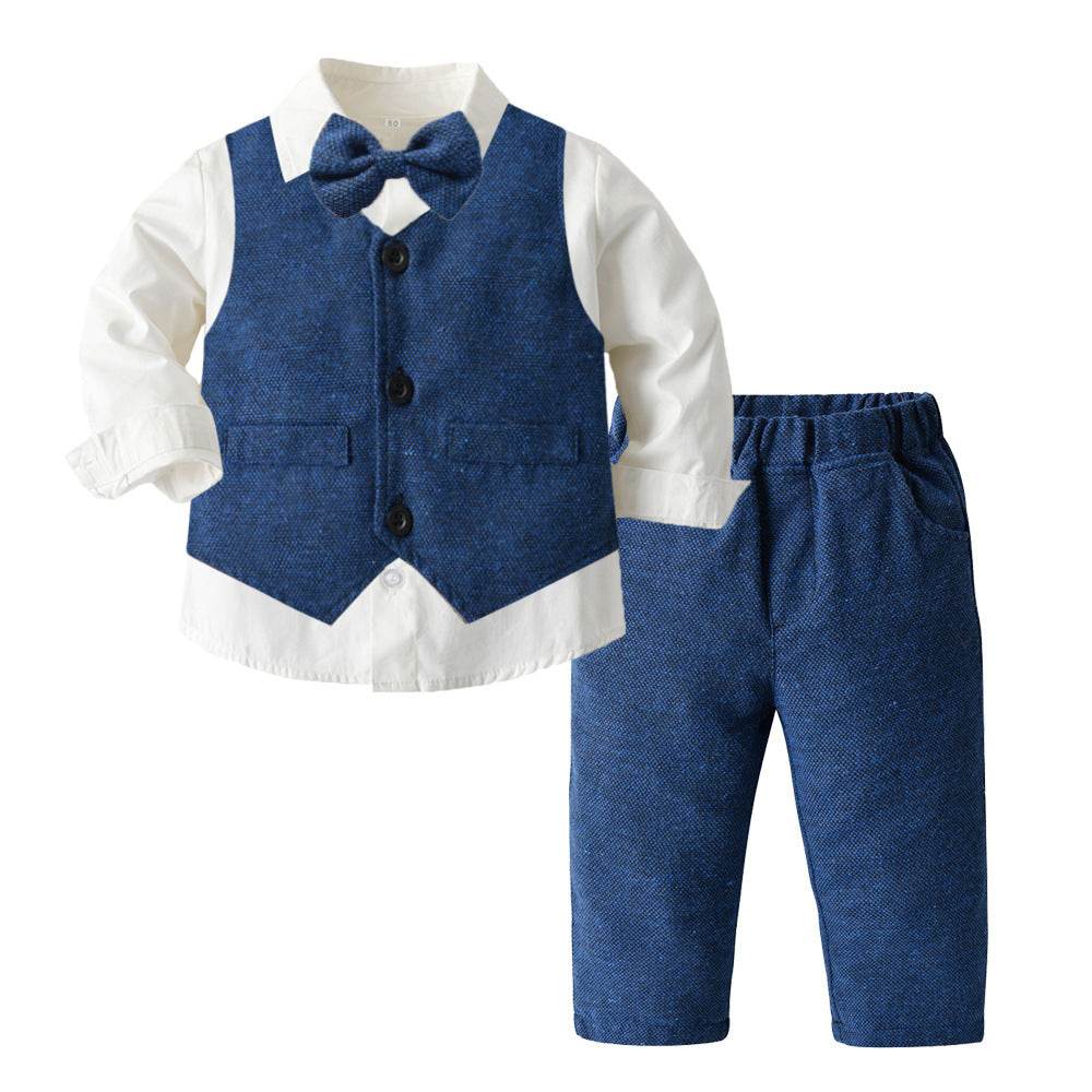 Boys Autumn Clothing Children's Suit Three-piece Set - Velora