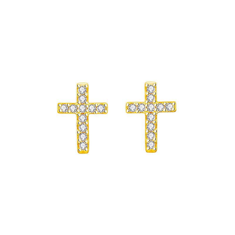2024 New Fashion Stainless Steel Cross Earrings Product Temperament All Match Birthday Anniversary Earrings Small Gift - Velora