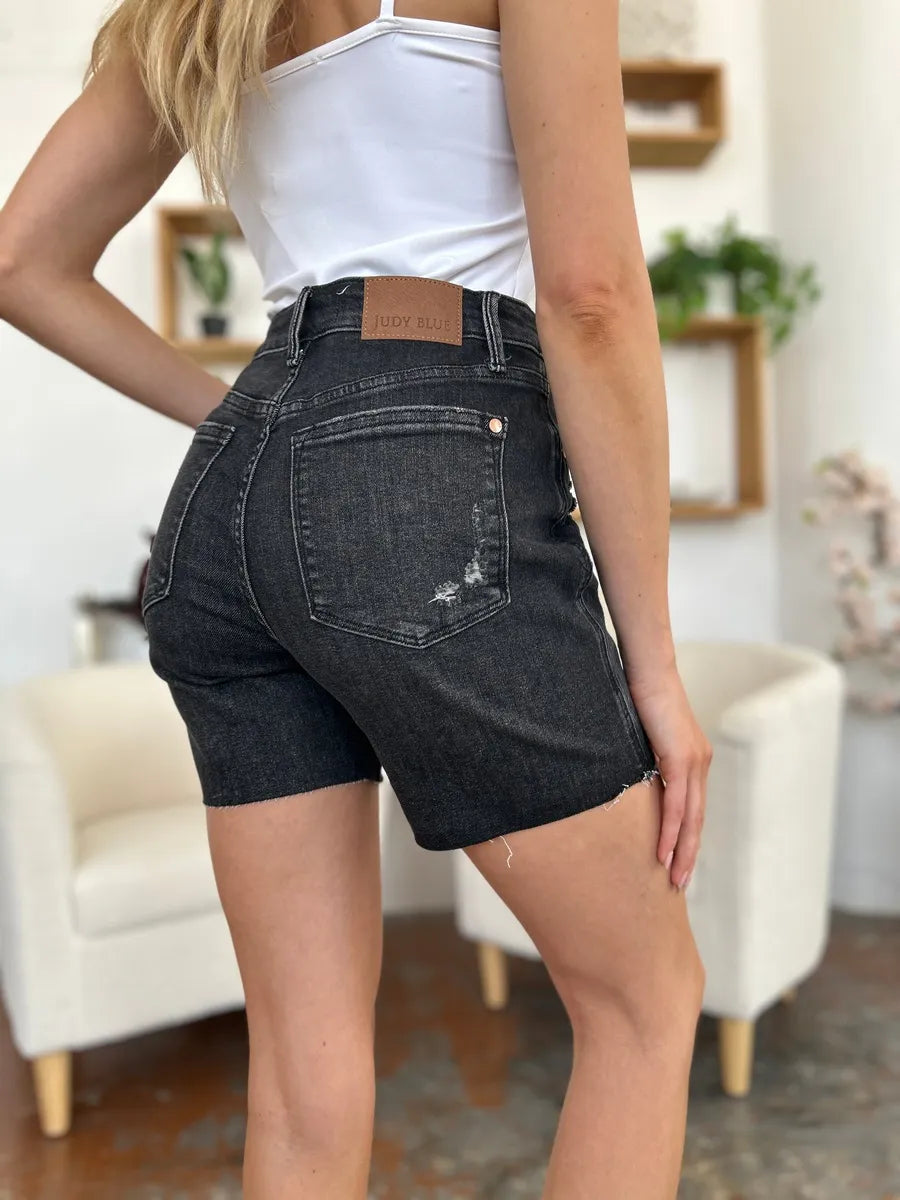 Judy Blue Full Size High Waist Rigid Magic Denim Shorts - Velora