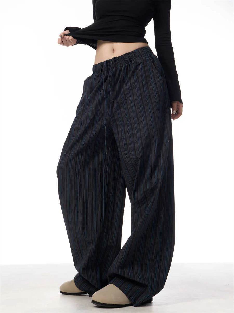 American Vintage Stripe Machete Wide-leg Casual Baggy Trouser Pants Women - Velora