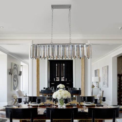 Modern Oval Crystal Chandelier Luxury Home Decor Fixtures- Bulb is not included - Velora