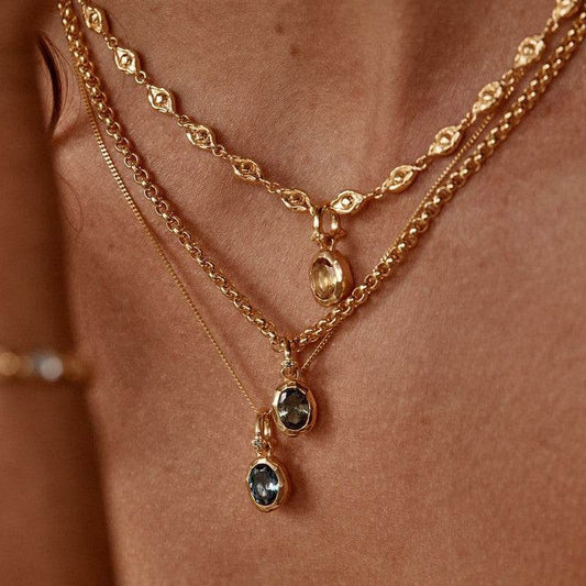 Stainless Steel Twelve Birthday Stone Necklace 12 Birthday Stone Love Pendant Moon Stone Women's Gift Jewelry - Velora