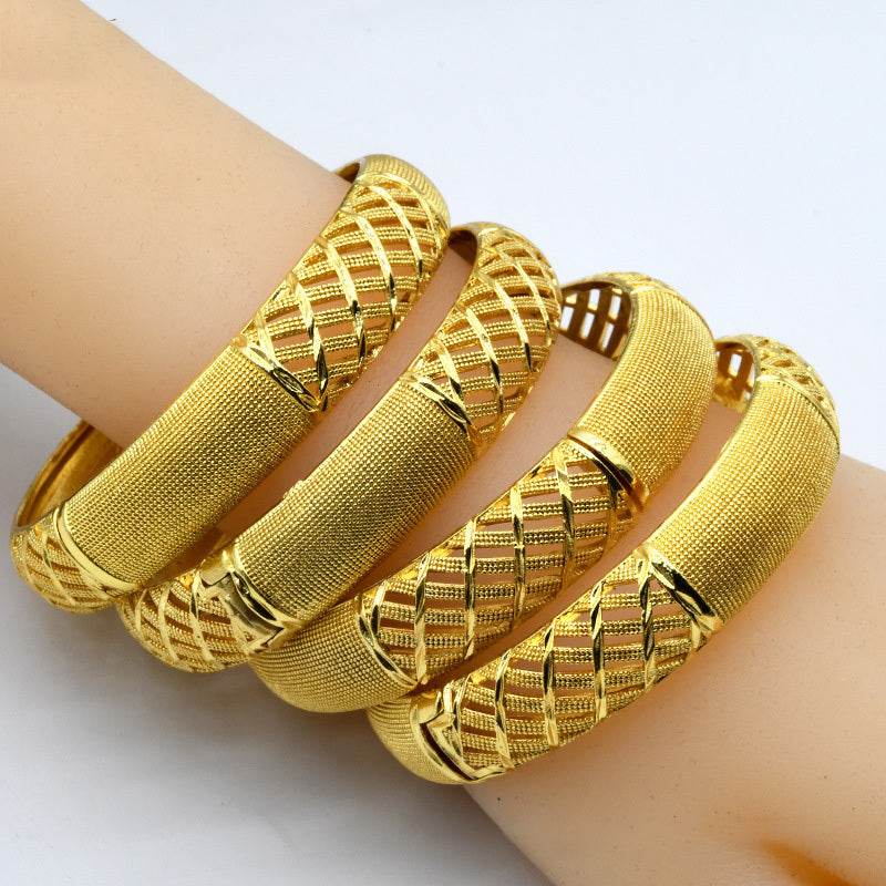 24K Gold Plated India Middle East Women's Sand Gold Bracelet - Velora