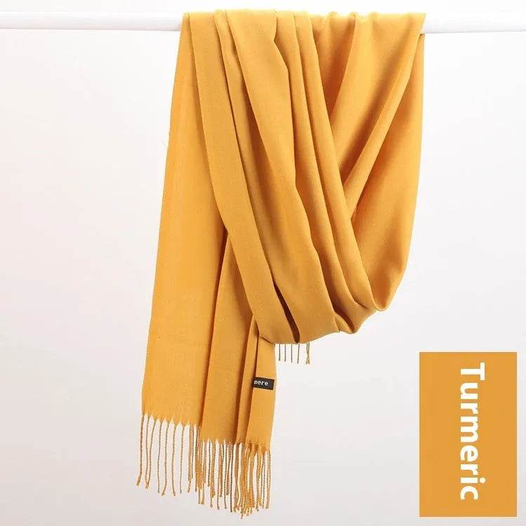 Pure Color Warm Keeping Scarf All-match Cashmere Shawl - Velora
