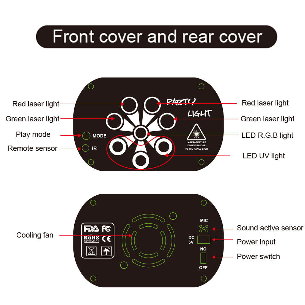 480 Pattern LED RGB Disco Party Laser Stage Light USB Club DJ Lighting Projector https://like2b-uy