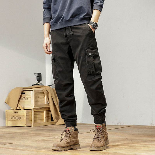 New Retro Ankle-tied Loose Overalls Versatile Casual Cargo Pant men - Velora