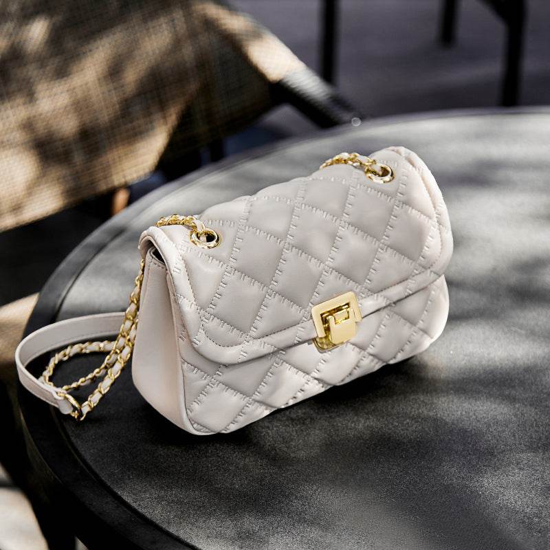 Chain Crossbody Bag Genuine Leather Shoulder Bag - Velora