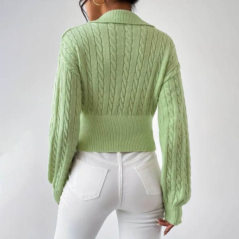 Women's Sweater Fashion Solid Color And V-neck - Velora