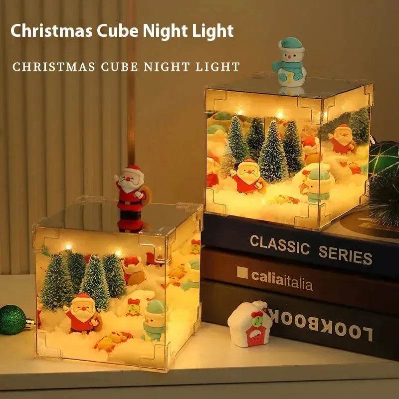 Christmas Cube Night Light Lamp Desktop Decoration Christmas gifts - Velora