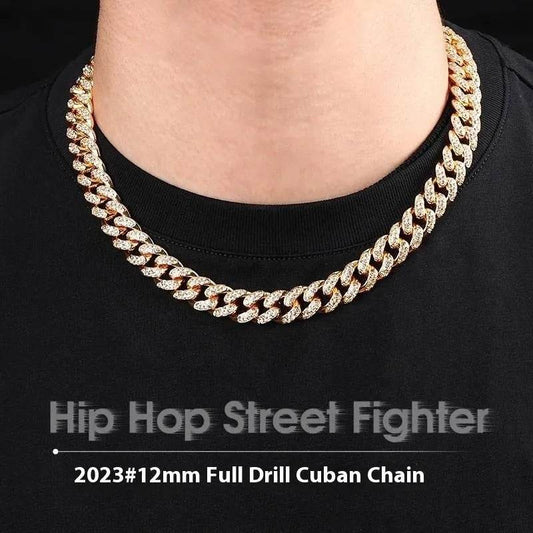 Alloy Line Cuban Link Chain Diamond Bracelet - Velora