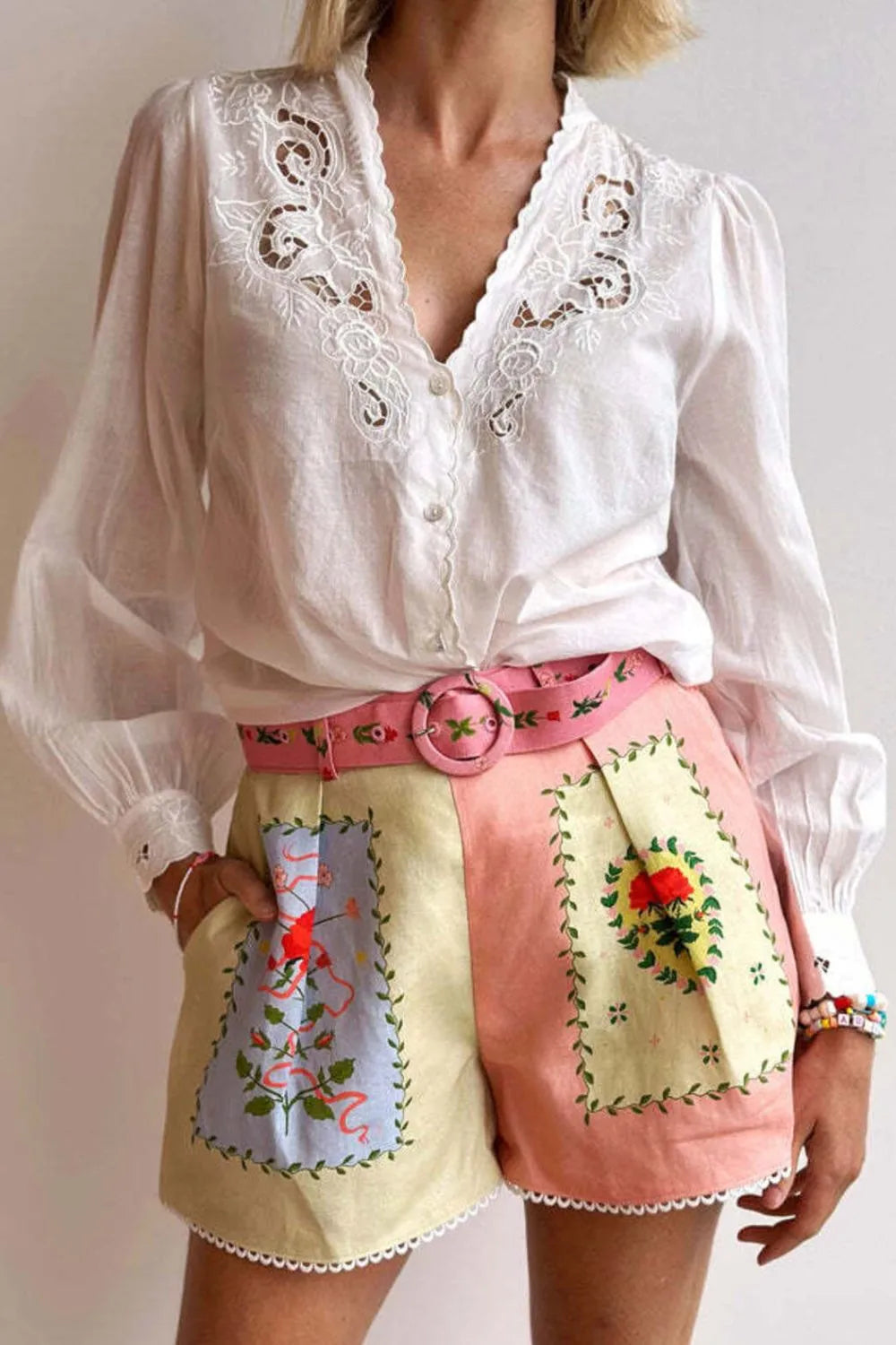 Printed Short Sleeve Shirt and Shorts Set - Velora