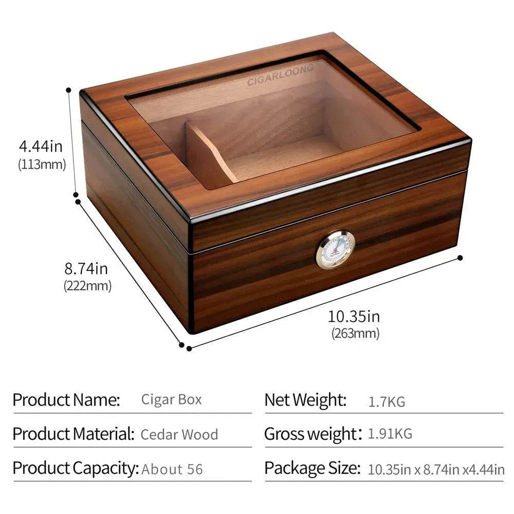 Portable Cedar Wood Humidifying Moisturizing Cigar Box Humidor Case - Velora