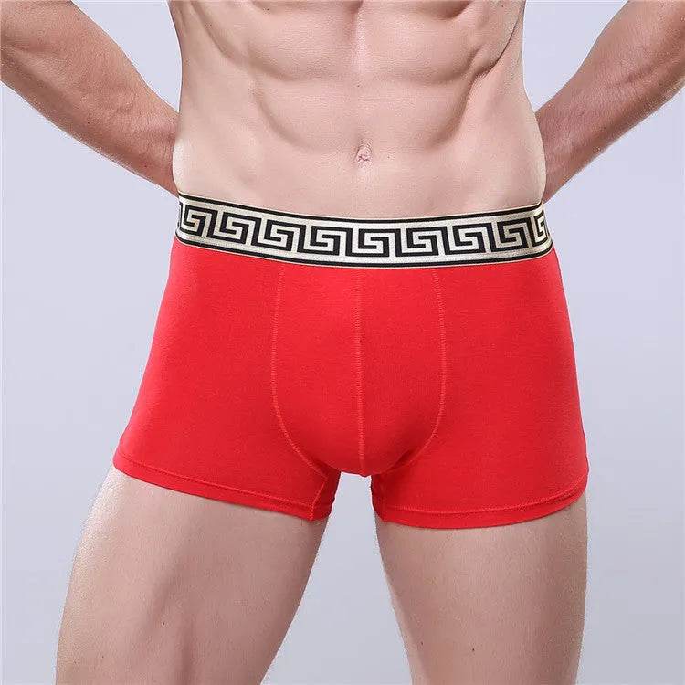 Men's Cotton Boxer Briefs Casual Solid Color Mid Waist underwear - Velora