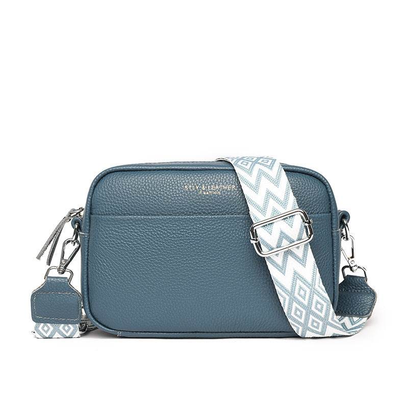 Fashion Shoulder Crossbody Bags With Rhombus Embroidered Wide Shoulder Strap Cute Small Square Bag Women - Velora