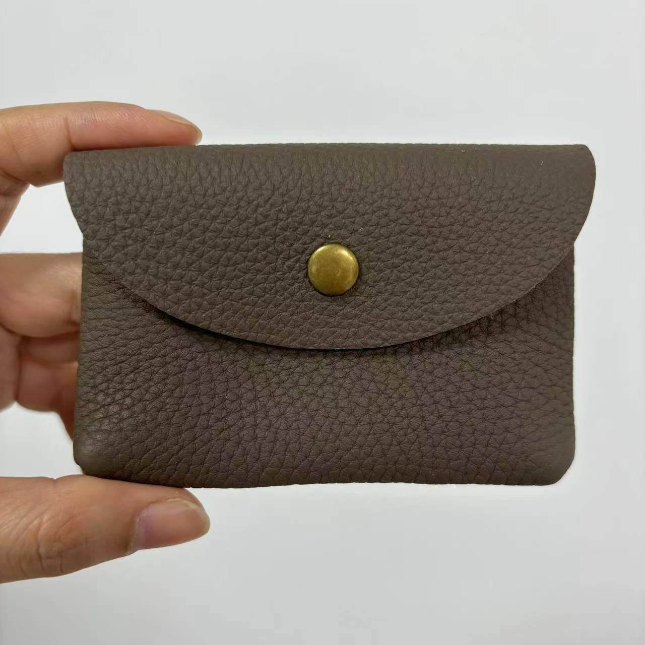 First Layer Cattlehide Leather Fashion Hidden Hook Coin Pocket Card Holder Mini-Portable - Velora