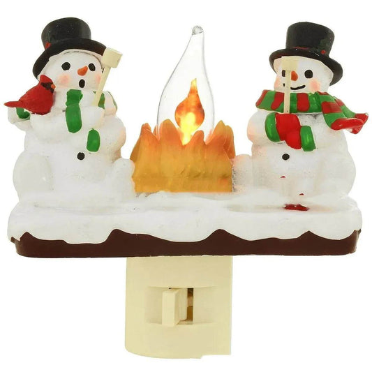 Christmas Snowman And Campfire Night Light Gift for kids - Velora