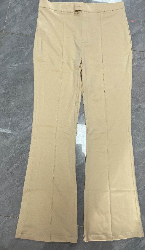 Slim Straight-leg Pants With Buckle Fashion Solid Color Trousers For Womens Clothing - Velora