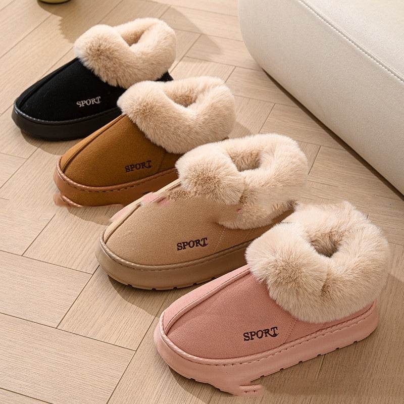 Cozy Plush Soft Slippers Shoes For Women Non-Slip Platform Shoes With Faux Fur Lining Mute Sole And Comfortable Fit For Indoor Wear - Velora