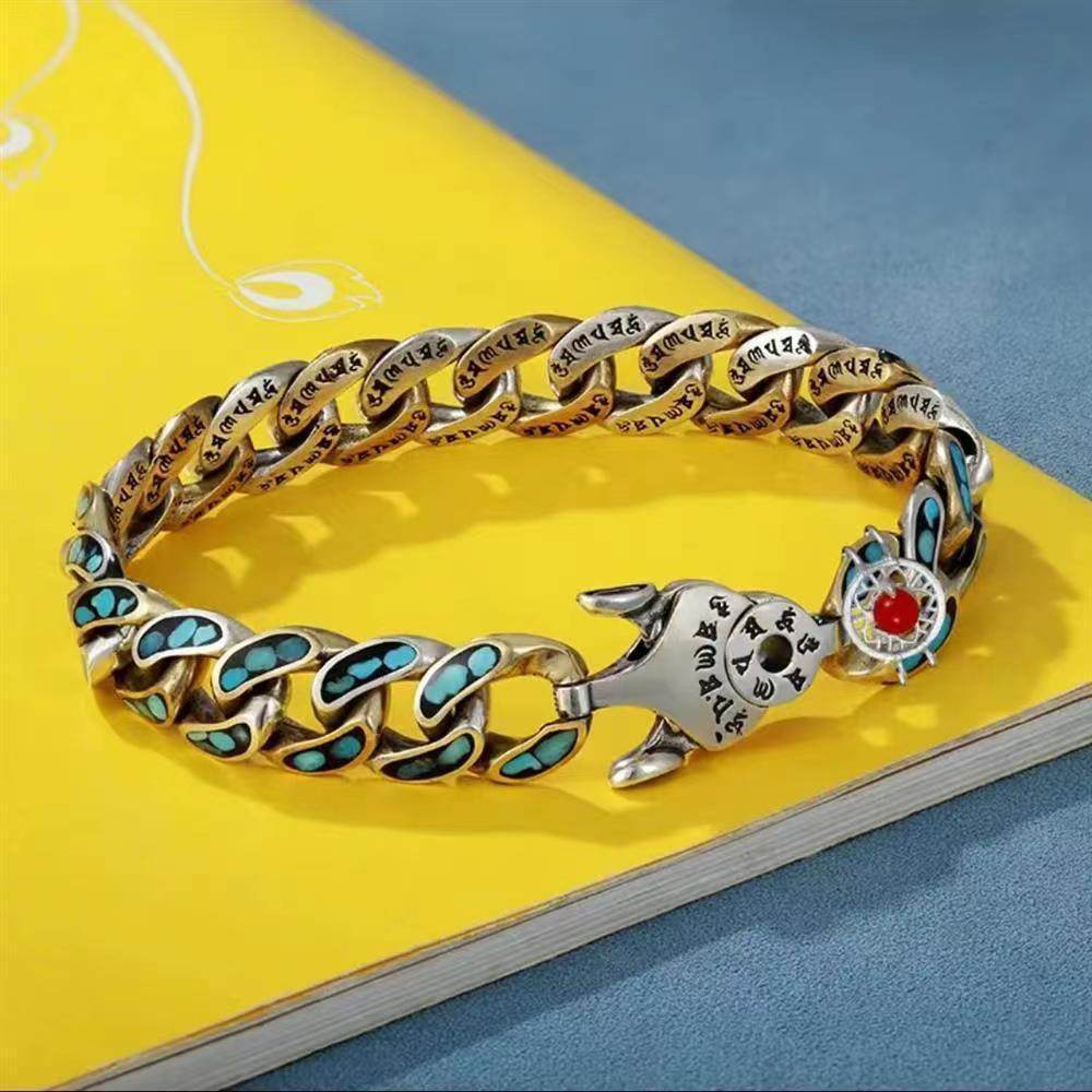 Fashion Jewelry New Men's Bracelet Personality Retro Transfer Rotating Nine Eye Pearl Bracelets High-end Gift - Velora