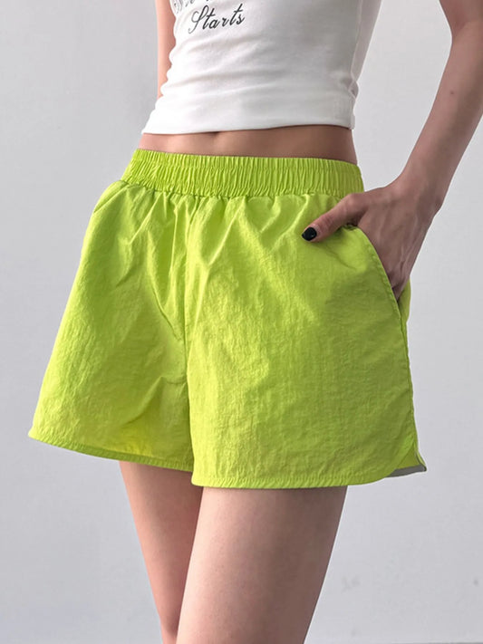 Elastic Waist Active Shorts - Velora