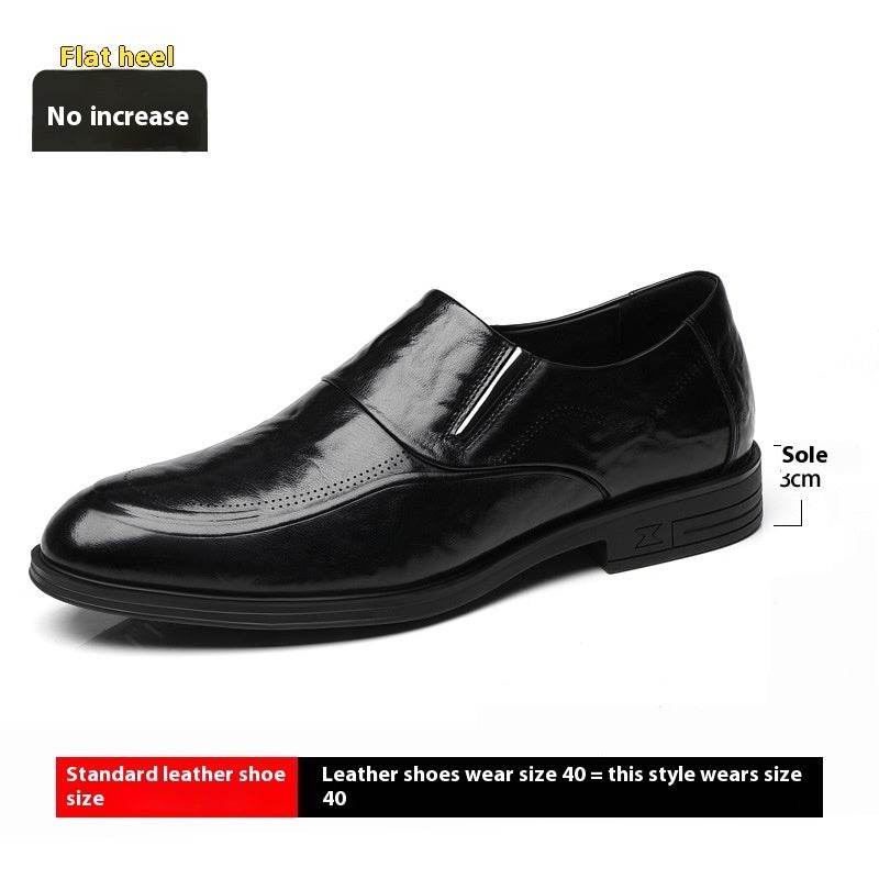 Men's Leather Business Inner Height Increasing Leather Shoes - Velora