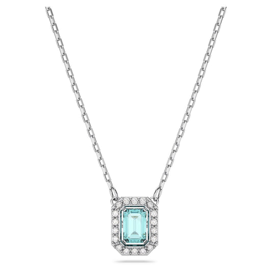 Swarovski Una Pendant Necklace Mint Crystal in a Rhodium Finished Setting from the Una Collection