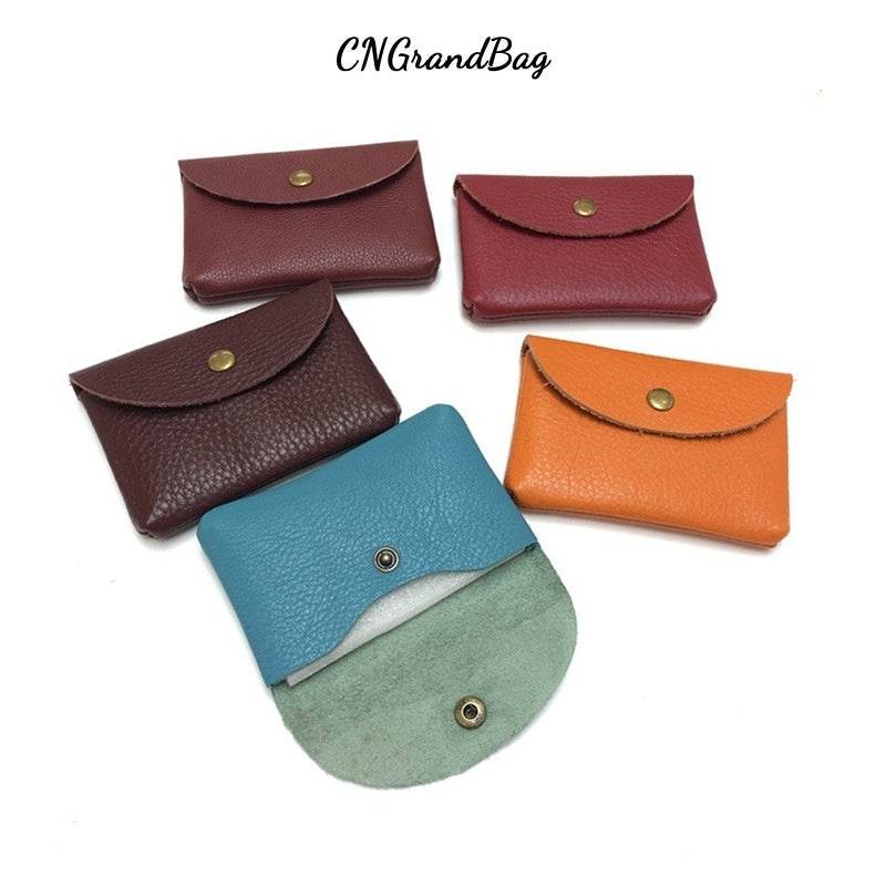 First Layer Cattlehide Leather Fashion Hidden Hook Coin Pocket Card Holder Mini-Portable - Velora