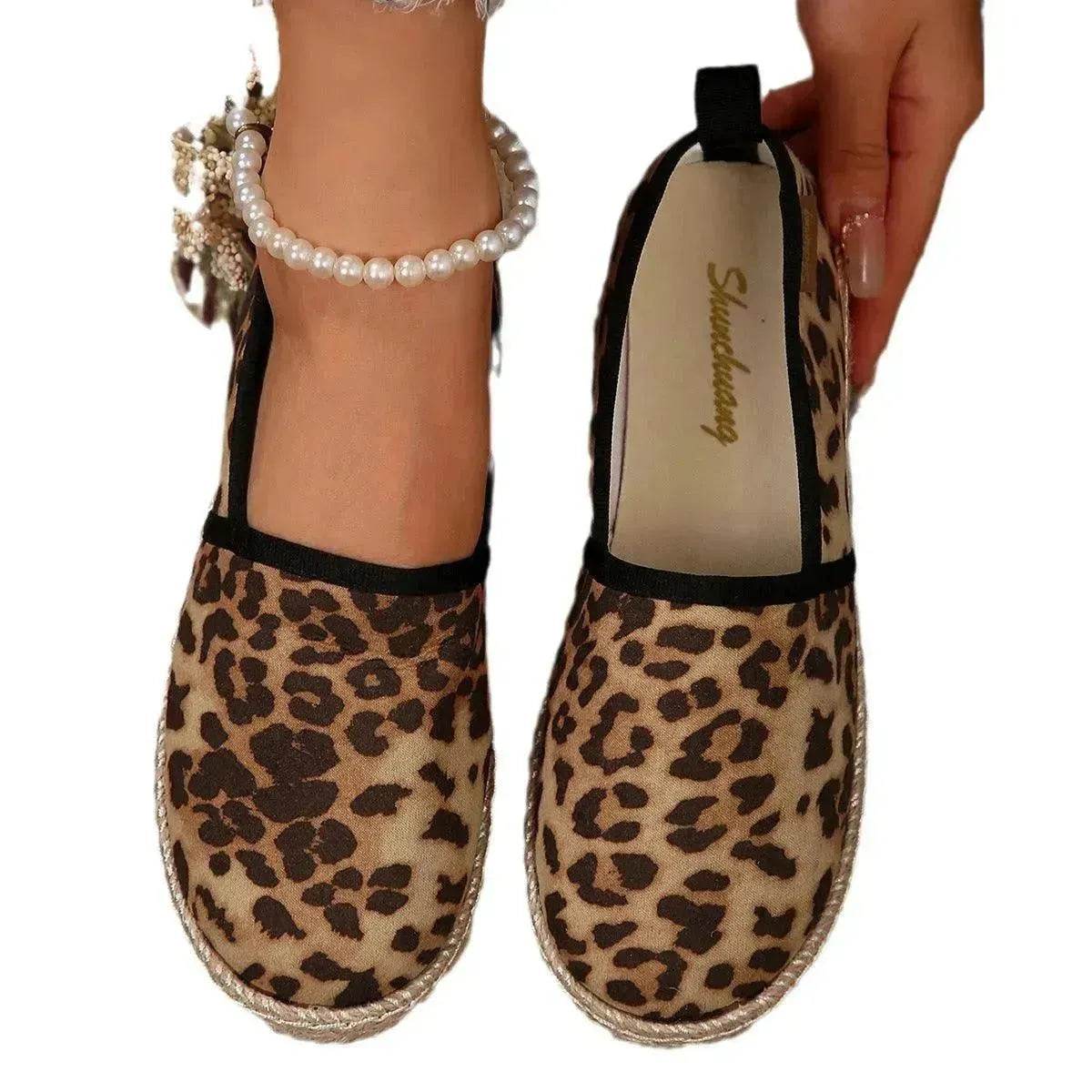 European And American Slip-on Fisherman Shoes Summer Animal Skin Loafer Flat Casual Canvas Shoe - Velora