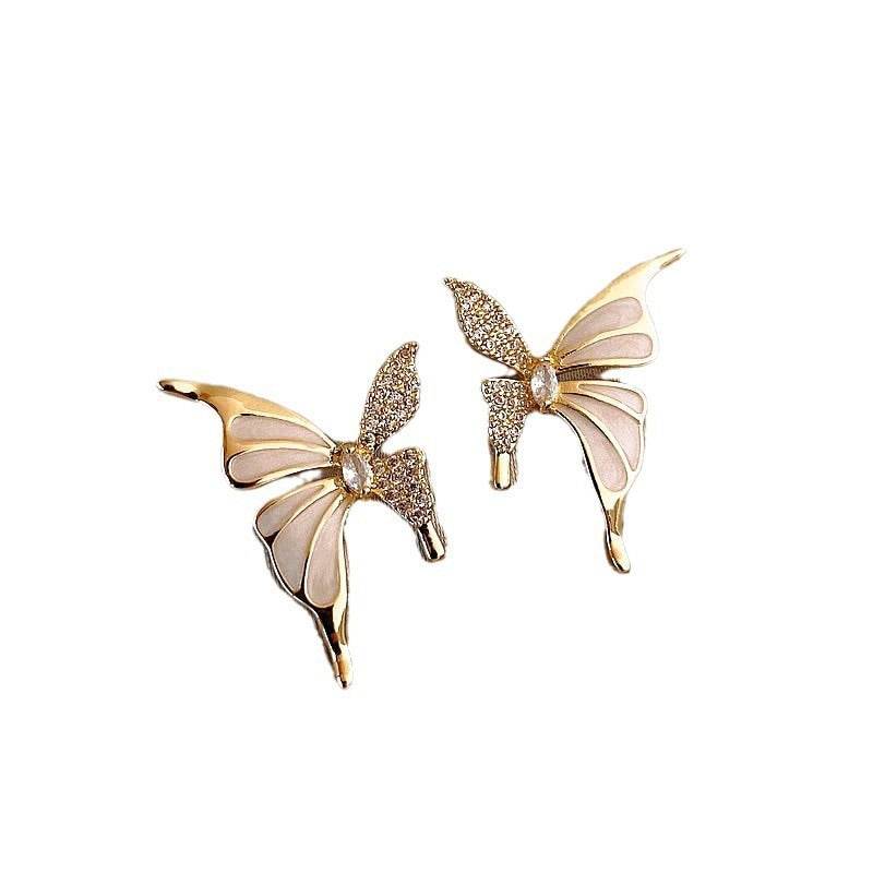 Fashion Jewelry Rhinestone Dripped Butterflies Stud Earrings Sweet Everyday Versatile Jewelry For Women - Velora