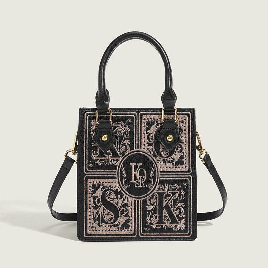 Early Autumn Popular Embroidered Portable Small Square Messenger Bag - Velora