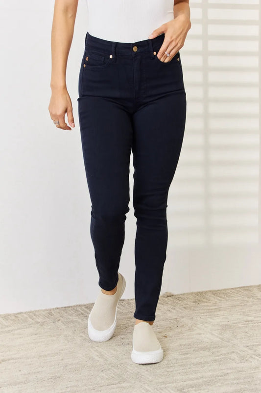 Judy Blue Full Size Garment Dyed Tummy Control Skinny Jeans - Velora