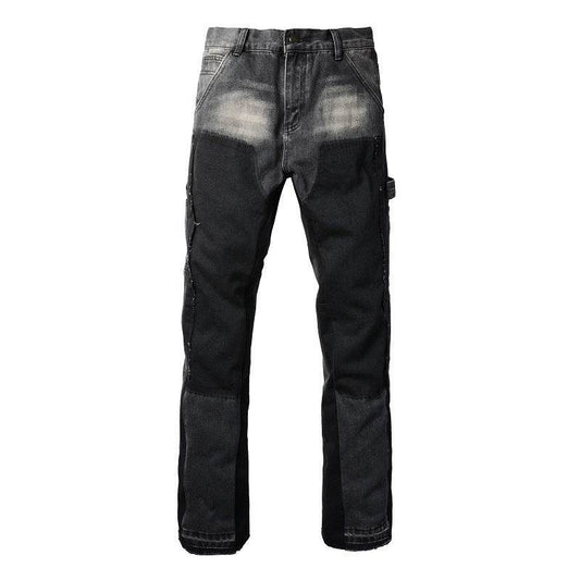 Denim Non-elastic Slim Fit Bootcut Trousers Men Jeans - Velora