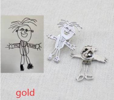 Custom Kids Drawing Painting Necklace Stainless Stee Personalized Children Artwork Pendant For Kids Mom Family Jewelry Gifts - Velora