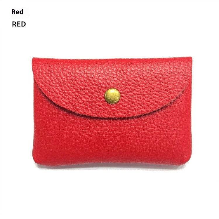 First Layer Cattlehide Leather Fashion Hidden Hook Coin Pocket Card Holder Mini-Portable - Velora