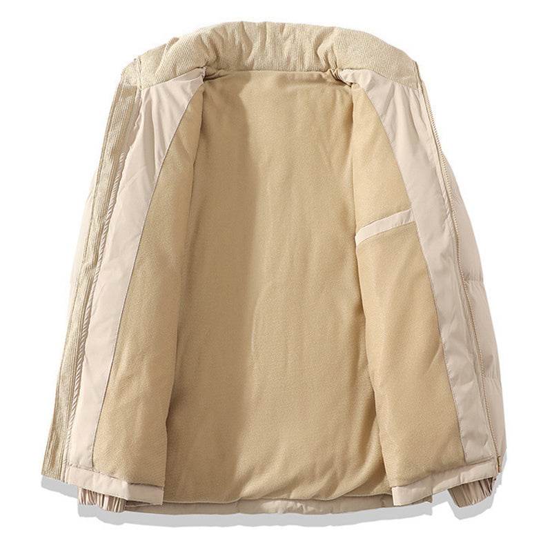 Winter Stand Collar Contrast-colored Coat Cotton Padded Jacket For Men Women Clothing - Velora