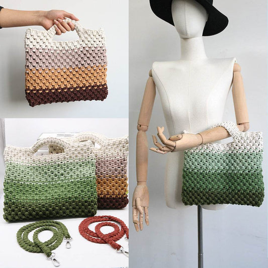 Cotton String Woven Handbag Simple - Velora