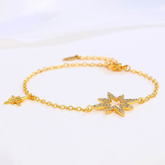 Adjustable Eight Awn Star Bracelet Korean Style Elegant High Sense Internet Celebrity XINGX - Velora