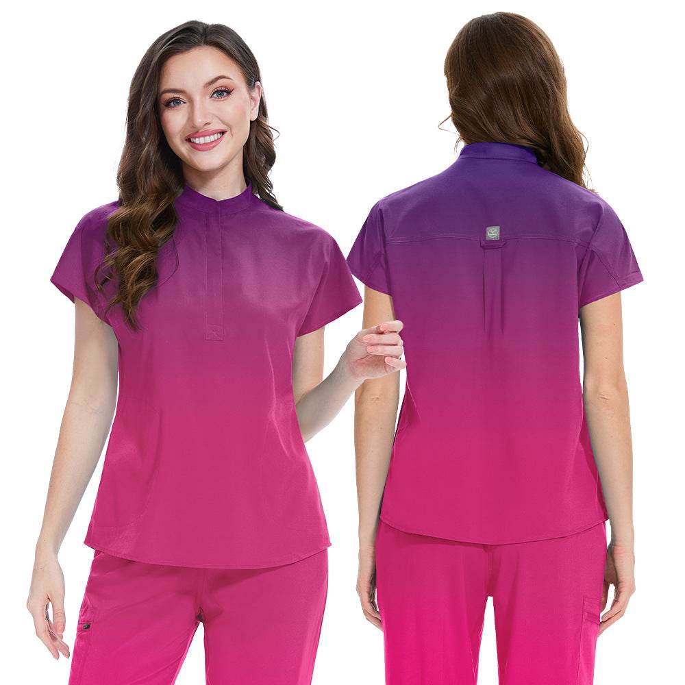 Gradient Color Men's And Women's Same Doctor Nurse Beauty Salon SPA Work Uniforms Suit - Velora