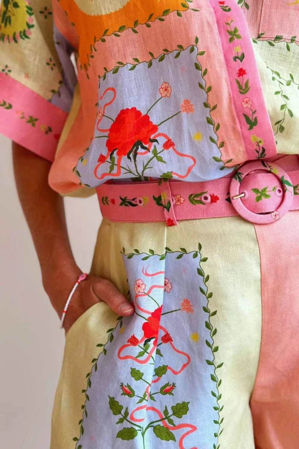 Printed Short Sleeve Shirt and Shorts Set - Velora